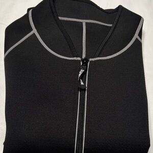 Black Zip-Up Jacket with Gray Accents